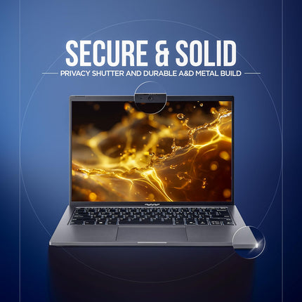 acer Aspire Go 14, Intel Core Ultra 5 125H (14th Gen),16GB DDR5 RAM/512GB SSD, WUXGA IPS, 14.0"/35.56 cm, Win 11, MS Office, Steel Gray, 1.5 kg, AG14-71M,Backlit Keyboard, AI Powered Premium Laptop 