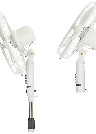 amazon basics High-Speed Oscillating Pedestal Fan I 3 Adjustable Fan Speeds | Rust Resistant Body, Adjustable Length | RPM 2200 | 400mm Sweep Length (White) 