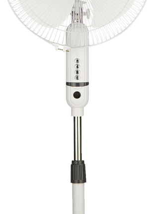 amazon basics High-Speed Oscillating Pedestal Fan I 3 Adjustable Fan Speeds | Rust Resistant Body, Adjustable Length | RPM 2200 | 400mm Sweep Length (White) 