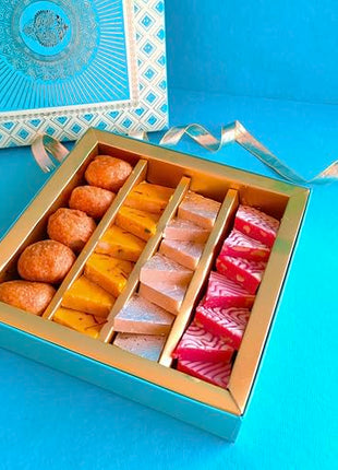 Kaju Katli Hamper | Desi Ghee Sweets | Festive Gift Pack | Hamper for Every Occasion | Birthday, Holi, Rakhi, New Year, Christmas, Anniversary | Kaju Katli Hamper - Strawberry Kaju Katli, Kesar Kaju Katli , Kaju Katli , MIni Kachori | Shark Tank India Bra 