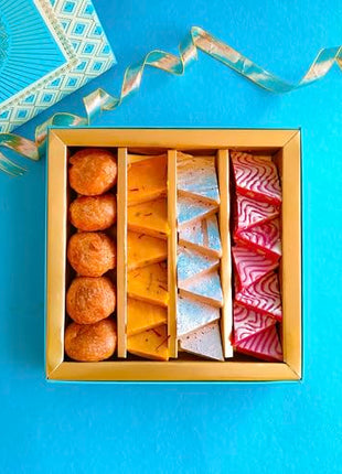 Kaju Katli Hamper | Desi Ghee Sweets | Festive Gift Pack | Hamper for Every Occasion | Birthday, Holi, Rakhi, New Year, Christmas, Anniversary | Kaju Katli Hamper - Strawberry Kaju Katli, Kesar Kaju Katli , Kaju Katli , MIni Kachori | Shark Tank India Bra 