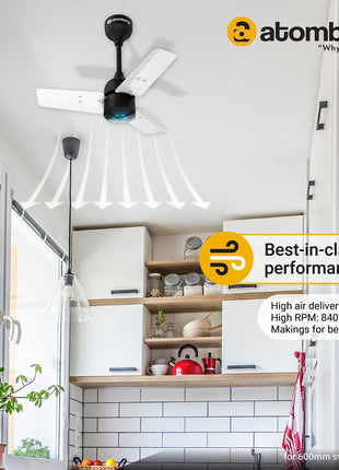 atomberg Renesa 600mm BLDC Motor 5 Star Rated Sleek Ceiling Fans with Remote Control | Upto 65% Energy Saving, High Air Delivery and LED Indicators | 2 years(+1 Year extended Warranty on registration) 