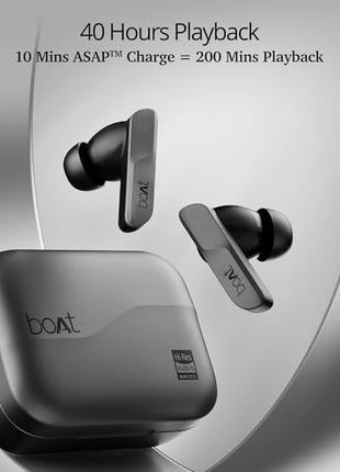 boAt Airdopes 800 HiDef, Hi-Res Audio LDAC, 4Mic ENx, App Support, ASAP Charge, IPX5, Low Latency, Dual Pairing, BTv5.3, Bluetooth TWS in Ear Earbuds Wireless Earphones (Graphite Grey) 