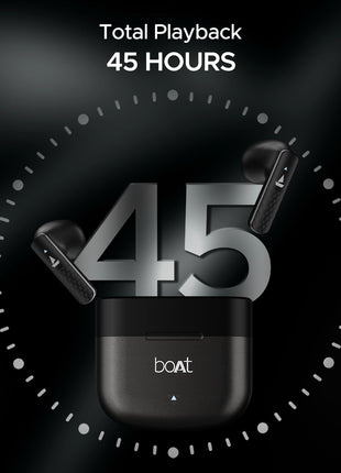 boAt Airdopes 91 Prime, 45HRS Battery, 13mm Drivers, Metallic Finish, Low Latency,ENx Tech, Fast Charge, v5.3 Bluetooth TWS in Ear Earbuds Wireless Earphones with mic (Midnight Black) 