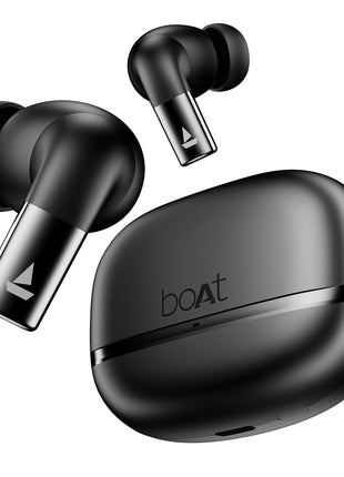 boAt Airdopes Ultra Pro (2025 Launch), 100Hrs Battery, Dual Pairing, Spatial Audio,App Support, Fast Charge,4Mics ENx, v5.3 Bluetooth Earbuds, TWS Ear Buds Wireless Earphones with mic (Gunmetal Black) 