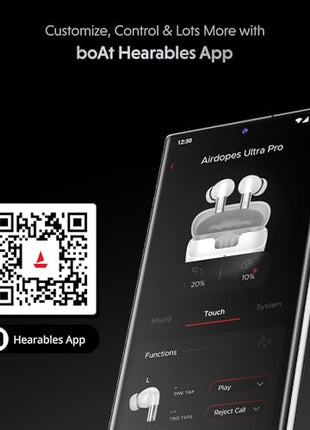 boAt Airdopes Ultra Pro (2025 Launch), 100Hrs Battery, Dual Pairing, Spatial Audio,App Support, Fast Charge,4Mics ENx, v5.3 Bluetooth Earbuds, TWS Ear Buds Wireless Earphones with mic (Gunmetal Black) 