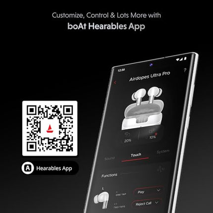 boAt Airdopes Ultra Pro (2025 Launch), 100Hrs Battery, Dual Pairing, Spatial Audio,App Support, Fast Charge,4Mics ENx, v5.3 Bluetooth Earbuds, TWS Ear Buds Wireless Earphones with mic (Gunmetal Black) 