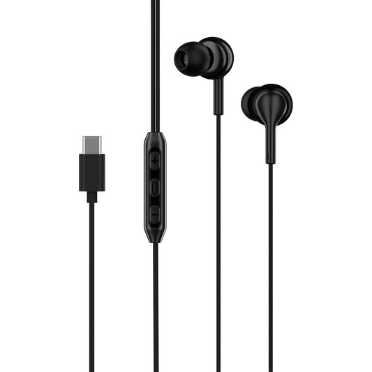 boAt Bassheads 100 C Wired Headphones Earphones with Type-C Jack, in-Line Microphone, in Ear, 10Mm Drivers, Signature Sound, Integrated Controls & Multi-Os Compatibility (Black) 
