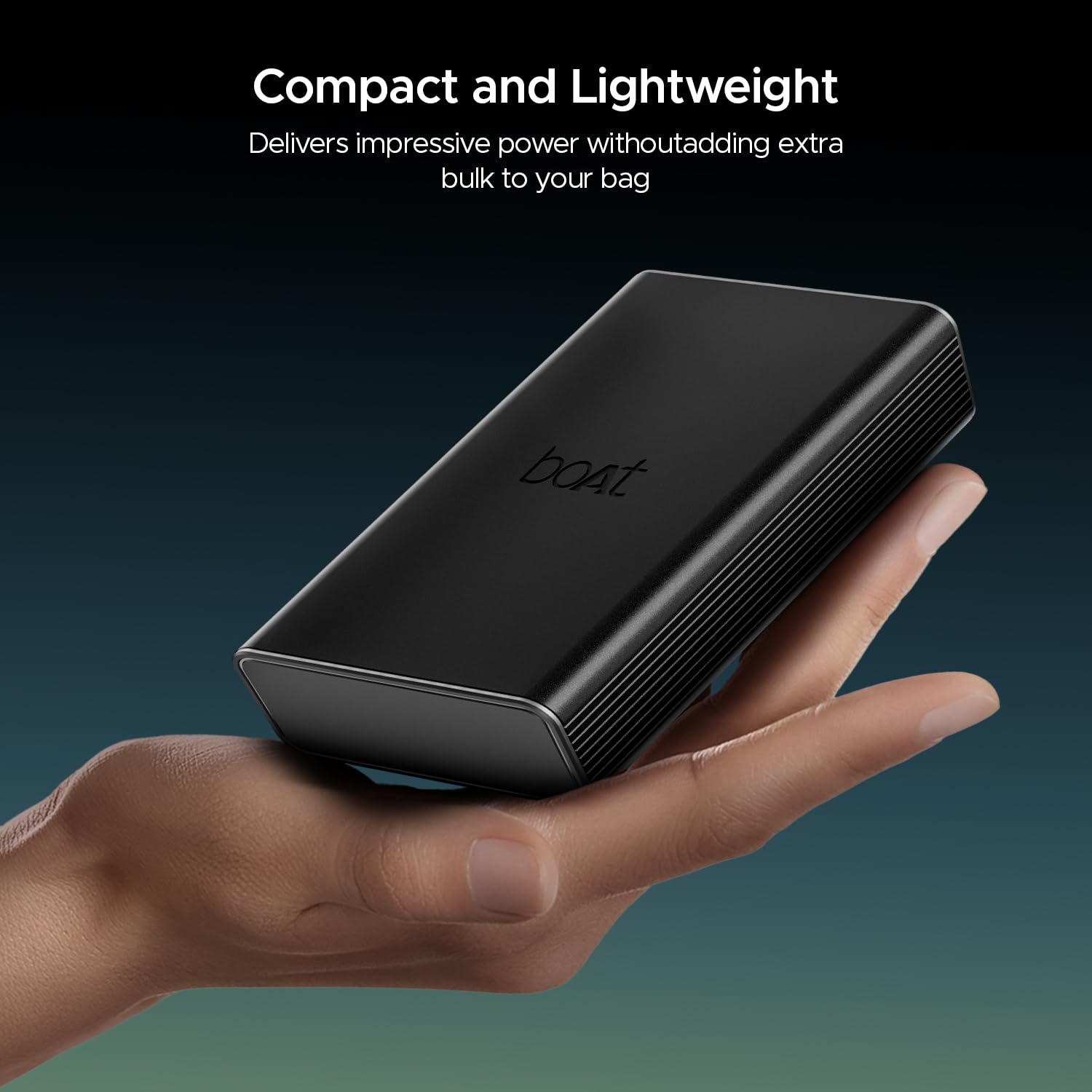 boAt Energyshroom PB400 Pro 20000mAh | Pocket Size, Compact Power Bank w/Type-C Input (2-Way Port), 3X Output Ports, Compatible with Tablets, Smartphones, Earbuds, Smartwatch(Carbon Black) 