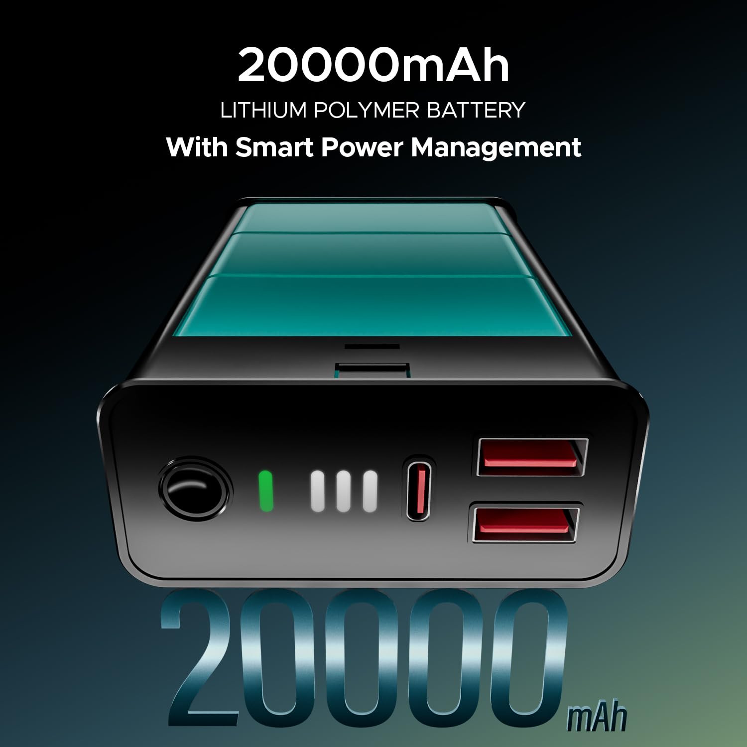boAt Energyshroom PB400 Pro 20000mAh | Pocket Size, Compact Power Bank w/Type-C Input (2-Way Port), 3X Output Ports, Compatible with Tablets, Smartphones, Earbuds, Smartwatch(Carbon Black) 