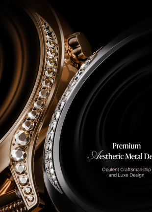 boAt Enigma Gem Women's Luxury Smart Watch w/ 1.19” (3.02cm) AMOLED Display, Emergency SOS Live Location Sharing, Watch Face Studio, QR Tray, BT Calling, 700+ Active Mode, HR & SpO2 (Rose Gold) 