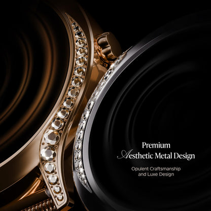 boAt Enigma Gem Women's Luxury Smart Watch w/ 1.19” (3.02cm) AMOLED Display, Emergency SOS Live Location Sharing, Watch Face Studio, QR Tray, BT Calling, 700+ Active Mode, HR & SpO2 (Rose Gold) 