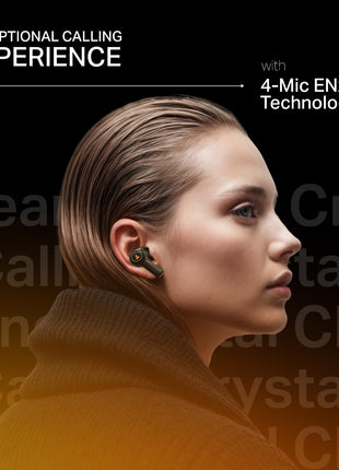 boAt New Launch Nirvana Crystl, Transparent Case,Spatial Audio, ANC(~32dB), 100Hrs Battery,4Mics ENx, Dual Pair,App Support, Bluetooth Earbuds, TWS Ear Buds Wireless Earphones with mic (Yellow Pop) 