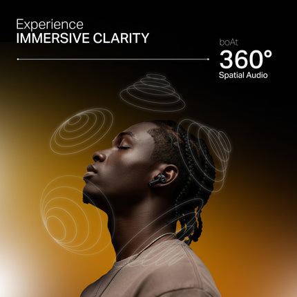 boAt New Launch Nirvana Crystl, Transparent Case,Spatial Audio, ANC(~32dB), 100Hrs Battery,4Mics ENx, Dual Pair,App Support, Bluetooth Earbuds, TWS Ear Buds Wireless Earphones with mic (Yellow Pop) 