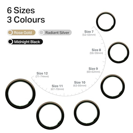 boAt New Launch SmartRing Active Plus, Auto Heart Rate, Sleep, SpO2, Stress & Skin Temperature Monitor, Stainless-Steel Build, Lightweight, 30-Days Battery, Magnetic Charging Case(8, Rose Gold) 