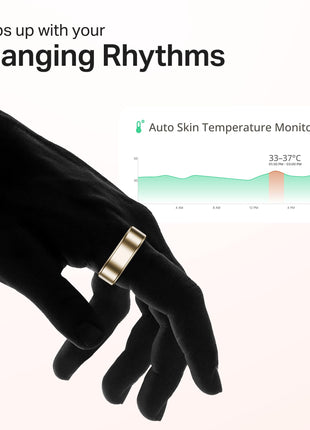 boAt New Launch SmartRing Active Plus, Auto Heart Rate, Sleep, SpO2, Stress & Skin Temperature Monitor, Stainless-Steel Build, Lightweight, 30-Days Battery, Magnetic Charging Case(8, Rose Gold) 