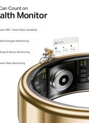 boAt New Launch SmartRing Active Plus, Auto Heart Rate, Sleep, SpO2, Stress & Skin Temperature Monitor, Stainless-Steel Build, Lightweight, 30-Days Battery, Magnetic Charging Case(8, Rose Gold) 