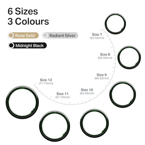 boAt New Launch SmartRing Active Plus, Auto Heart Rate, Sleep, SpO2, Stress & Skin Temperature Monitor, Stainless-Steel Build, Lightweight, 30-Days Battery, Magnetic Charging Case(9, Midnight Black) 