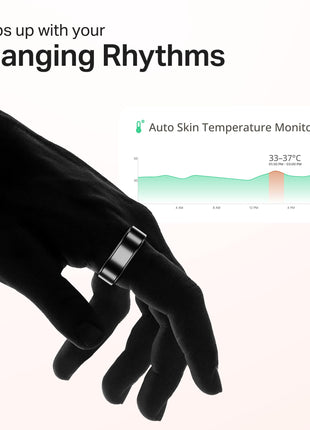 boAt New Launch SmartRing Active Plus, Auto Heart Rate, Sleep, SpO2, Stress & Skin Temperature Monitor, Stainless-Steel Build, Lightweight, 30-Days Battery, Magnetic Charging Case(9, Midnight Black) 