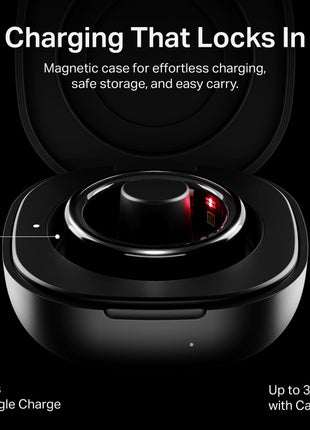 boAt New Launch SmartRing Active Plus, Auto Heart Rate, Sleep, SpO2, Stress & Skin Temperature Monitor, Stainless-Steel Build, Lightweight, 30-Days Battery, Magnetic Charging Case(9, Midnight Black) 