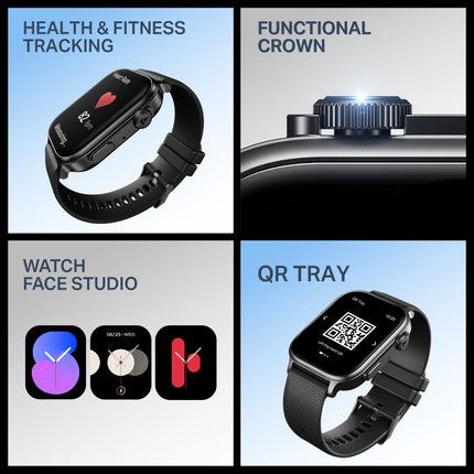 boAt New Launch Storm Infinity Max, 20 Days Maximum Battery, Biggest Battery Capacity Ever! 2.01" (5.1cm) Display, Functional Crown, AI Nudges, BT Calling, Smart Watch for Men & Women (Black) 