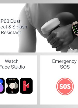 boAt New Launch Storm Infinity Max, 20 Days Maximum Battery, Biggest Battery Capacity Ever! 2.01" (5.1cm) Display, Functional Crown, AI Nudges, BT Calling, Smart Watch for Men & Women (Pink) 