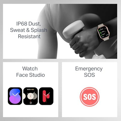 boAt New Launch Storm Infinity Max, 20 Days Maximum Battery, Biggest Battery Capacity Ever! 2.01" (5.1cm) Display, Functional Crown, AI Nudges, BT Calling, Smart Watch for Men & Women (Pink) 