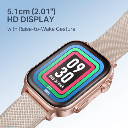 boAt New Launch Storm Infinity Max, 20 Days Maximum Battery, Biggest Battery Capacity Ever! 2.01" (5.1cm) Display, Functional Crown, AI Nudges, BT Calling, Smart Watch for Men & Women (Pink) 