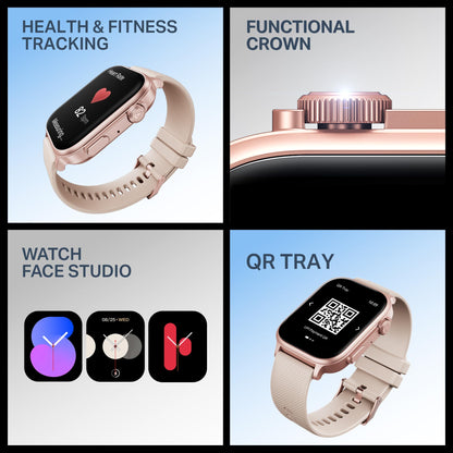boAt New Launch Storm Infinity Max, 20 Days Maximum Battery, Biggest Battery Capacity Ever! 2.01" (5.1cm) Display, Functional Crown, AI Nudges, BT Calling, Smart Watch for Men & Women (Pink) 