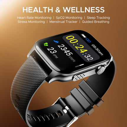 boAt New Launch Ultima Ember Smartwatch w/ 1.96” (4.97 cm) AMOLED Display, Personalized Fitness Nudges, Functional Crown, 100+ Sports Modes, Custom Watch Faces (Bold Black) 