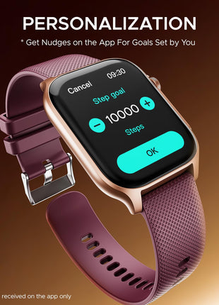 boAt New Launch Ultima Ember Smartwatch w/ 1.96" (4.97 cm) AMOLED Display, Personalized Fitness Nudges, Functional Crown, 100+ Sports Modes, Custom Watch Faces (Royal Berry), Burgundy 