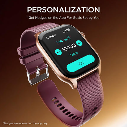 boAt New Launch Ultima Ember Smartwatch w/ 1.96" (4.97 cm) AMOLED Display, Personalized Fitness Nudges, Functional Crown, 100+ Sports Modes, Custom Watch Faces (Royal Berry), Burgundy 