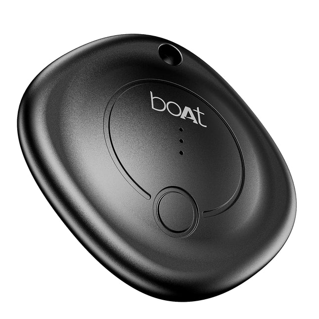 boAt Tag Bluetooth Item Finder for Android Devices, Google Find Hub App Support, 80dB Alarm, Additional Battery, 1 Year Battery (Black) 