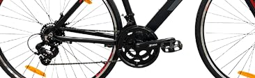 chase Air Road Bikes 700C with 14 Speed (7 by 2) Gear with Caliper Brake | Front Suspension | Alloy Frame | Black| Sports Gear Cycle for Men 