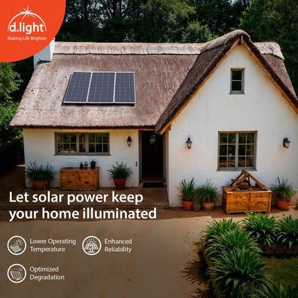 d.light 110W 12V Monocrystalline Solar Panel | Durable & High Efficiency | Ideal for Home & Off-Grid Use with 25 Years Warranty (Pack of 1) 