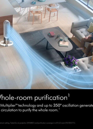dyson TP09 Purifier Cool™ Formaldehyde Tower Fan, Purifier, 40 W, HEPA H13, BT 4.0, WiFi, Gold 