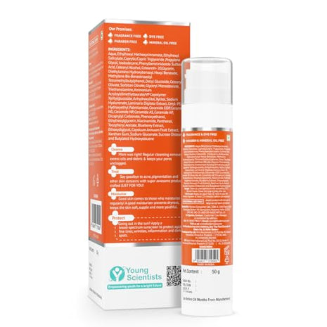 The Derma Co 1% Hyaluronic Sunscreen Hydrating Gel SPF 50 PA++++ | For Dry, Sensitive Skin | Lightweight Texture | No White Cast | UVA/UVB, Broad Spectrum Protection & Blue Light Protection | Non- Comedogenic | Clinically Tested - (In -Vivo) | Tan Protect 