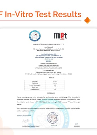 The Derma Co 1% Hyaluronic Sunscreen Oil-Free Gel SPF 50 PA++++ | For Oily, Acne-Prone Skin | Lightweight Texture | No White Cast | UVA/UVB, Broad Spectrum Protection & Blue Light Protection | Non- Comedogenic | Clinically Tested - (In -Vivo) | Tan Protec 