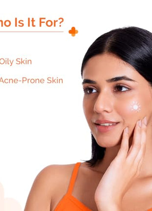 The Derma Co 1% Hyaluronic Sunscreen Oil-Free Gel SPF 50 PA++++ | For Oily, Acne-Prone Skin | Lightweight Texture | No White Cast | UVA/UVB, Broad Spectrum Protection & Blue Light Protection | Non- Comedogenic | Clinically Tested - (In -Vivo) | Tan Protec 