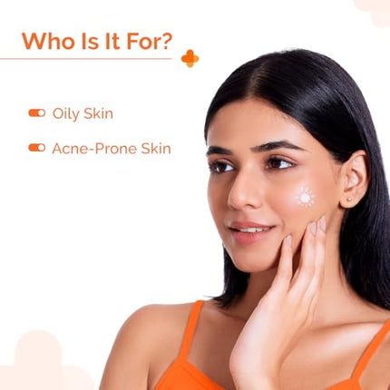 The Derma Co 1% Hyaluronic Sunscreen Oil-Free Gel SPF 50 PA++++ | For Oily, Acne-Prone Skin | Lightweight Texture | No White Cast | UVA/UVB, Broad Spectrum Protection & Blue Light Protection | Non- Comedogenic | Clinically Tested - (In -Vivo) | Tan Protec 