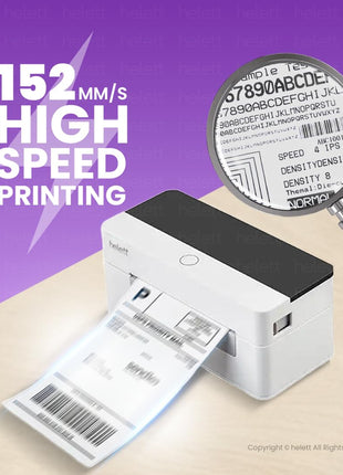 helett® H30C USB Direct Thermal 4×6 Shipping Label Printer(Barcode) Adjustable Label Size|203DPI Resolution|152mm/s Printing Speed Compatible with Windows,Mac,Linux Chrome OS|White(1Year Warranty) 
