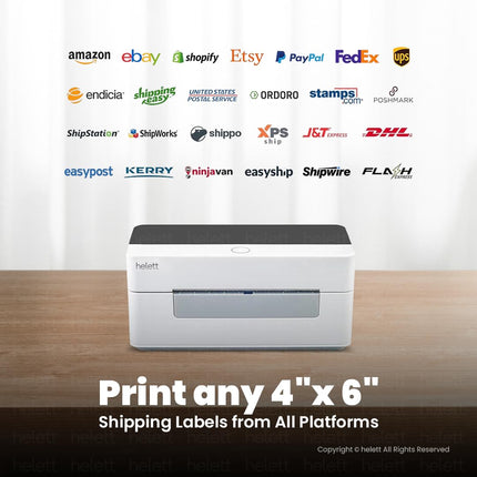 helett® H30C USB Direct Thermal 4×6 Shipping Label Printer(Barcode) Adjustable Label Size|203DPI Resolution|152mm/s Printing Speed Compatible with Windows,Mac,Linux Chrome OS|White(1Year Warranty) 