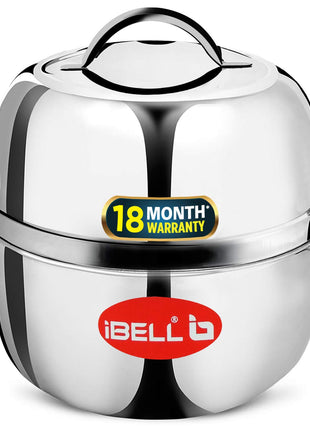 iBELL 1 kilogram Premium Stainless Steel Steam Pot, Thermal Rice Cooker, Induction Based Pot with Rubber Gasket 