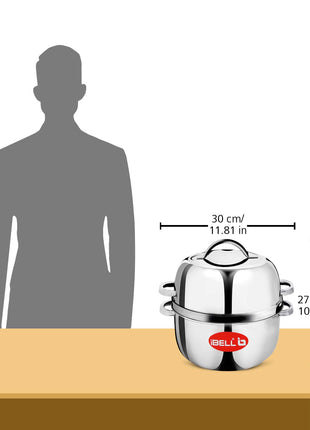 iBELL 1 kilogram Premium Stainless Steel Steam Pot, Thermal Rice Cooker, Induction Based Pot with Rubber Gasket 