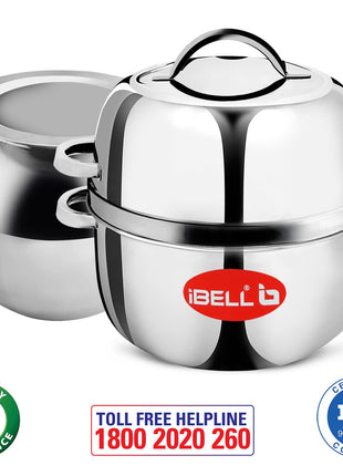 iBELL 1 kilogram Premium Stainless Steel Steam Pot, Thermal Rice Cooker, Induction Based Pot with Rubber Gasket 