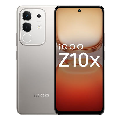 iQOO Z10x 5G (Titanium, 6GB RAM, 128GB Storage) | 6500 mAh Large Capacity Battery | Dimensity 7300 Processor | Military-Grade Durability 