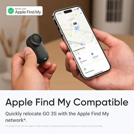 insta360 GO 3S - 64 GB Black 4K Tiny Portable Vlogging Camera, Hands-Free POVs, Mount Anywhere, Stabilization, 140 Min Battery Life, 10m Waterproof, Pet POV 