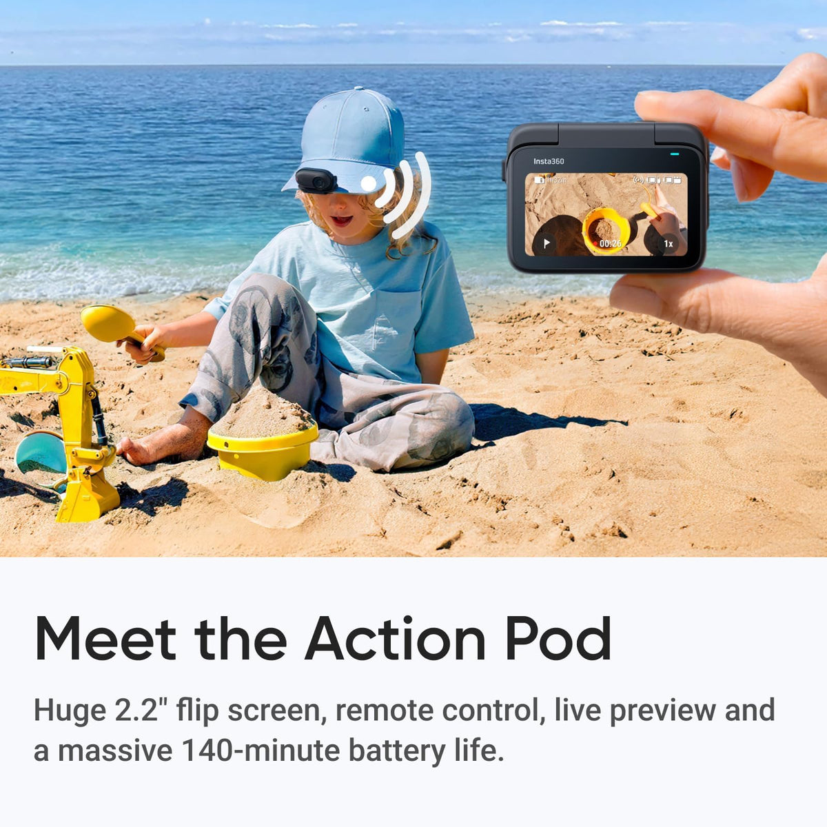 insta360 GO 3S - 64 GB Black 4K Tiny Portable Vlogging Camera, Hands-Free POVs, Mount Anywhere, Stabilization, 140 Min Battery Life, 10m Waterproof, Pet POV 