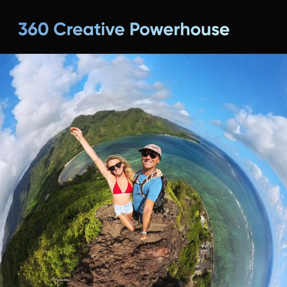 insta360 X3 Action Camera, 1/2" Sensor, 5.7K 360 Capture, Optical Zoom 3X, 72 MP 360 Photo, 4K Single Lens Mode, Black 