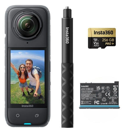 insta360 X4 Adventure Bundle- 8K Waterproof 360 Action Camera, 4K Wide-Angle Video, Removable Lens Guards, 135 Min Battery Life, AI Editing, Stabilization, for Sports, Travel 